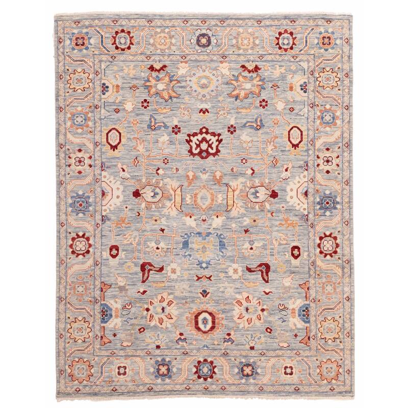 ECARPETGALLERY Hand-knotted Modern Oushak Grey Wool Rug - 8'0 x 10'3