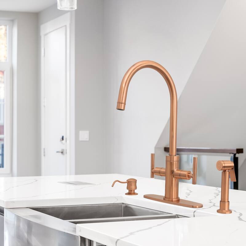 Two-Handles Kitchen Faucet with Side Spray