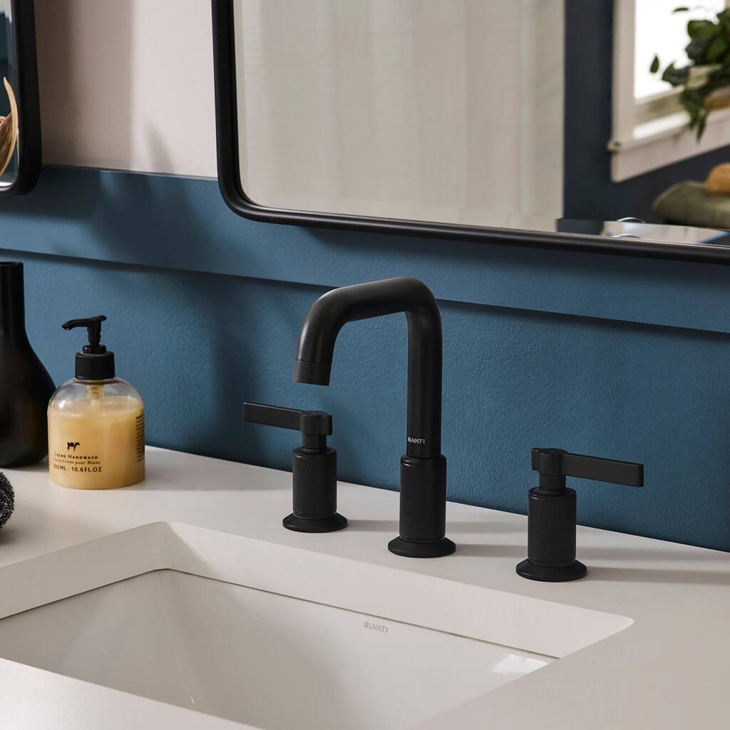 Ruvati Barolo Two Handle Widespread Bathroom Faucet in Matte Black- RVF5236MB - 7'6" x 9'6"
