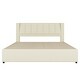 preview thumbnail 8 of 10, King Size Bed Beige Upholstered Bed Slat Platform Bed with Twin SIze Trundle Bed & 2 Drawers, Hidden Storage Headboard, Beige