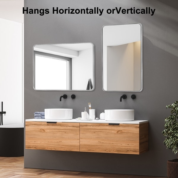 Wall Mount Bathroom Rectangle Vanity Mirror (Horizontal/Vertical