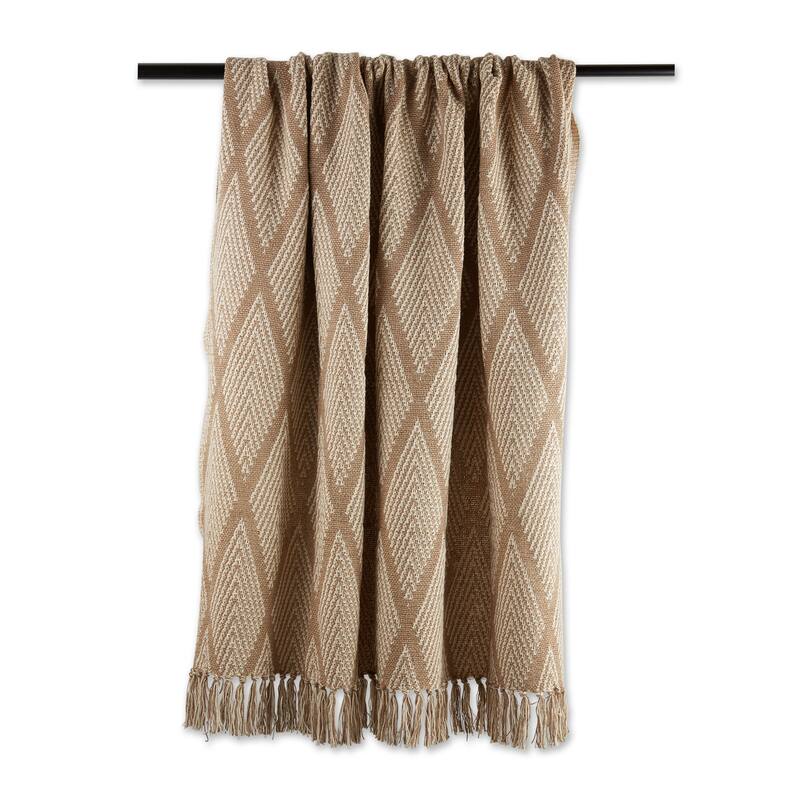 DII Natural Tone Multi Diamond Throw
