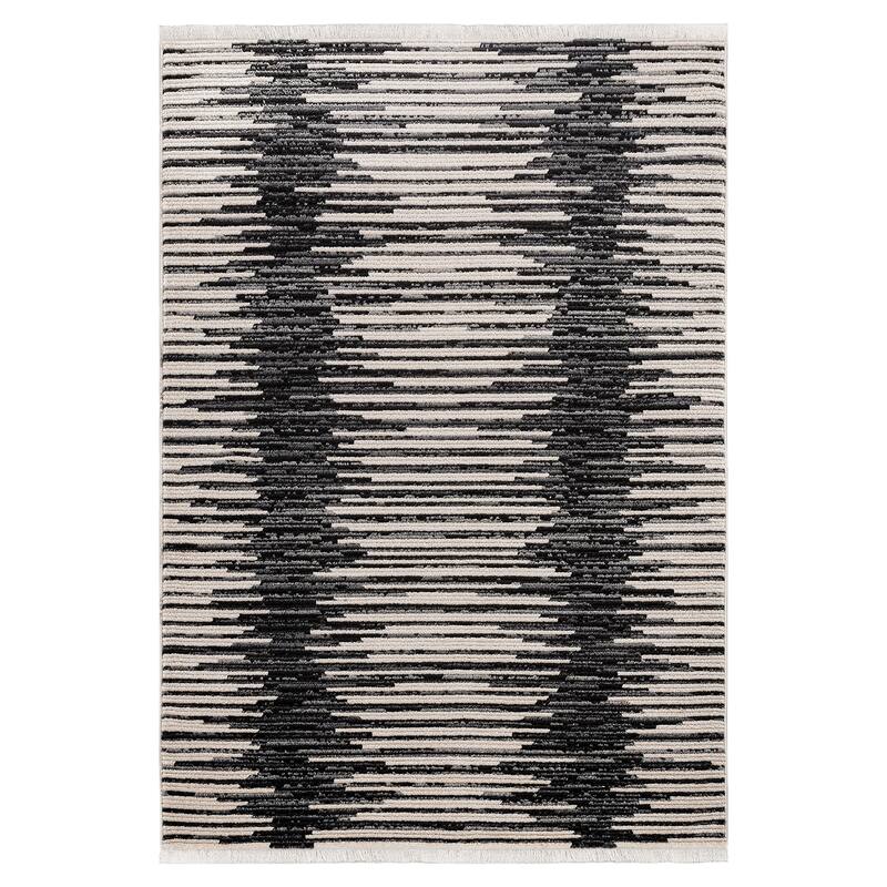 Juniper Collection Black Machine Made Indoor Area Rug