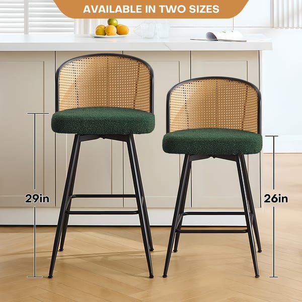 dimension image slide 6 of 13, 26"/29" Upholstered Swivel Bar Stool /Counter Stools Set of 2/3/4