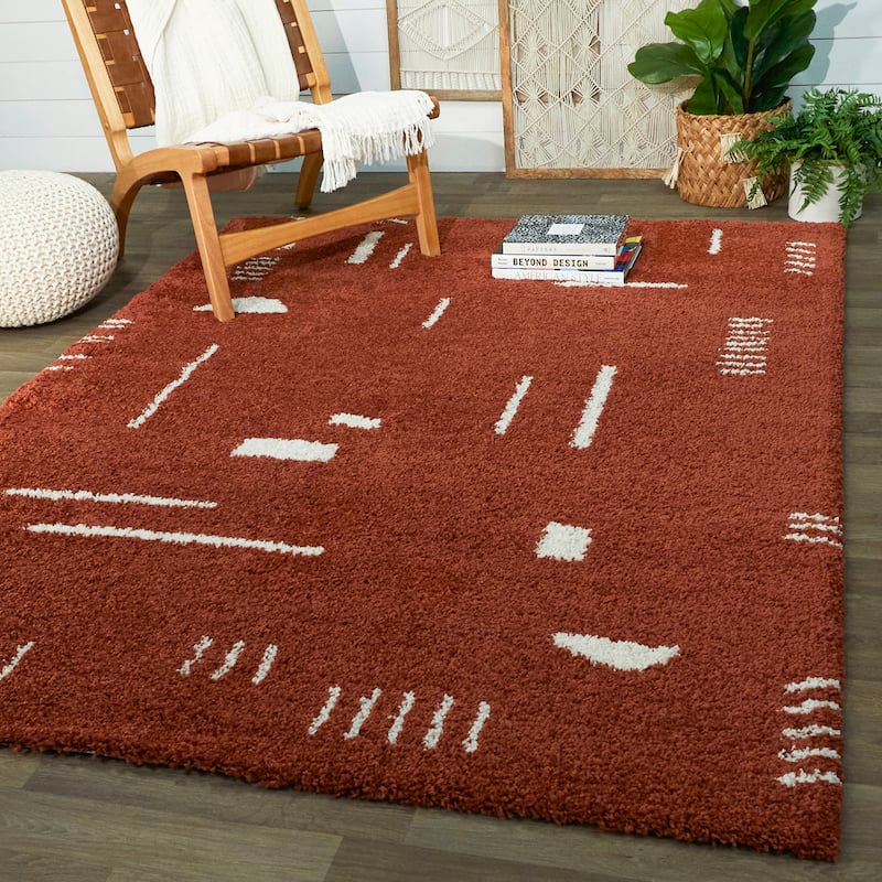 Carson Shag Area Rug - 7'10" x 10' - Rust