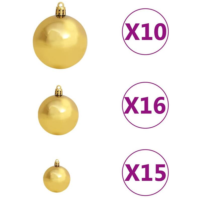 vidaXL Artificial Christmas Tree LED&Ball Set&Flocked Snow Decoration PVC&PE