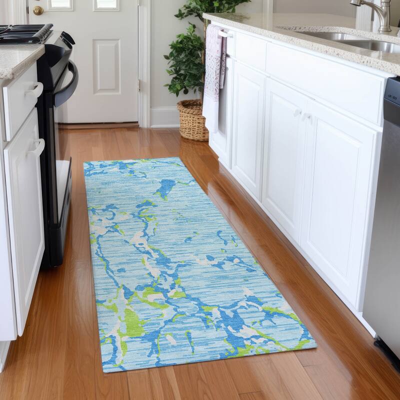Premium Washable Super Soft Abstract Abrash Mayfield Rug - Sky - 2'3" x 7'6"