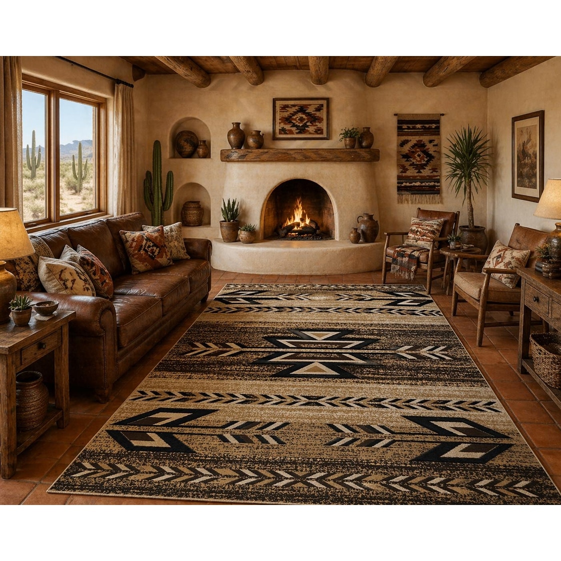 American Destination Tobaccoville Antique Southwestern Area Rug