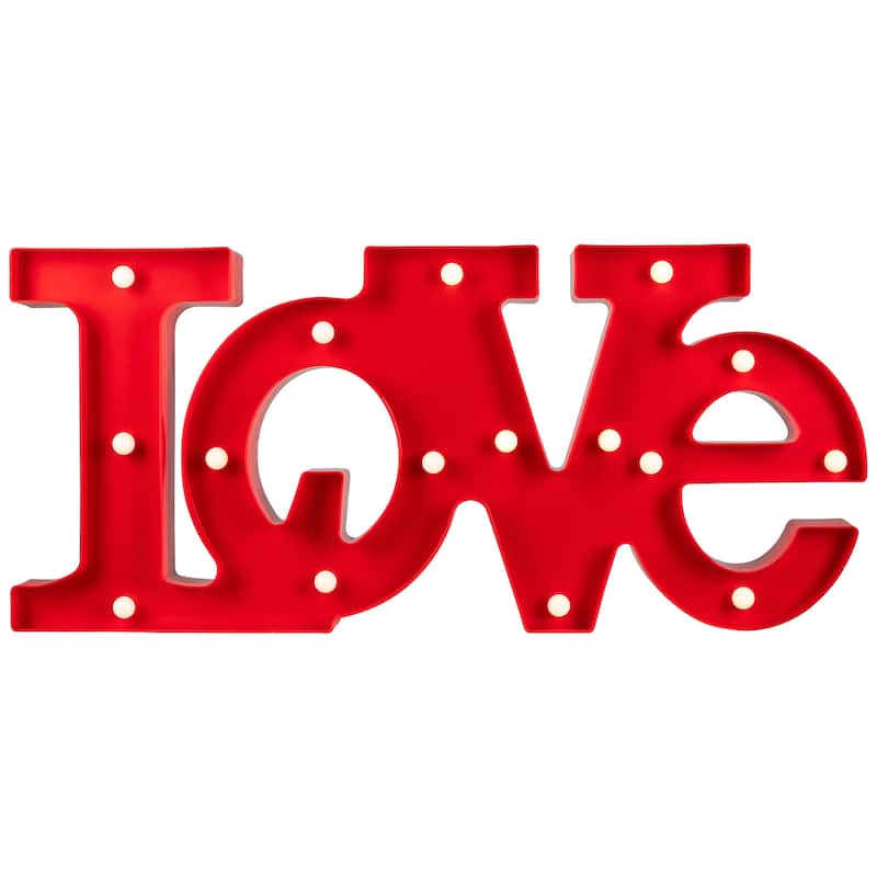 LED Love Sign Valentine's Day Marquee Style Wall Light - 20" - Red