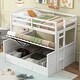 preview thumbnail 6 of 11, Twin Over Full Bunk Bed with Hydraulic Lift Up Storage, Detachable 2 Separate Platform Bed, Wood Bunk Bed Frame with Guard Rails