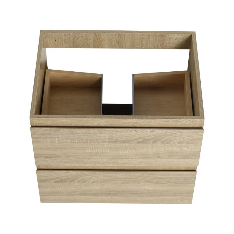 Vanity with Thick Edge Resin Sink, Soft-Close Drawers, Water-Resistant Melamine Surface (Sink and Cabinet Only)