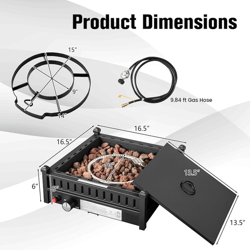 Portable Tabletop Fire Bowl 40,000 BTU Outdoor Gas Firepit