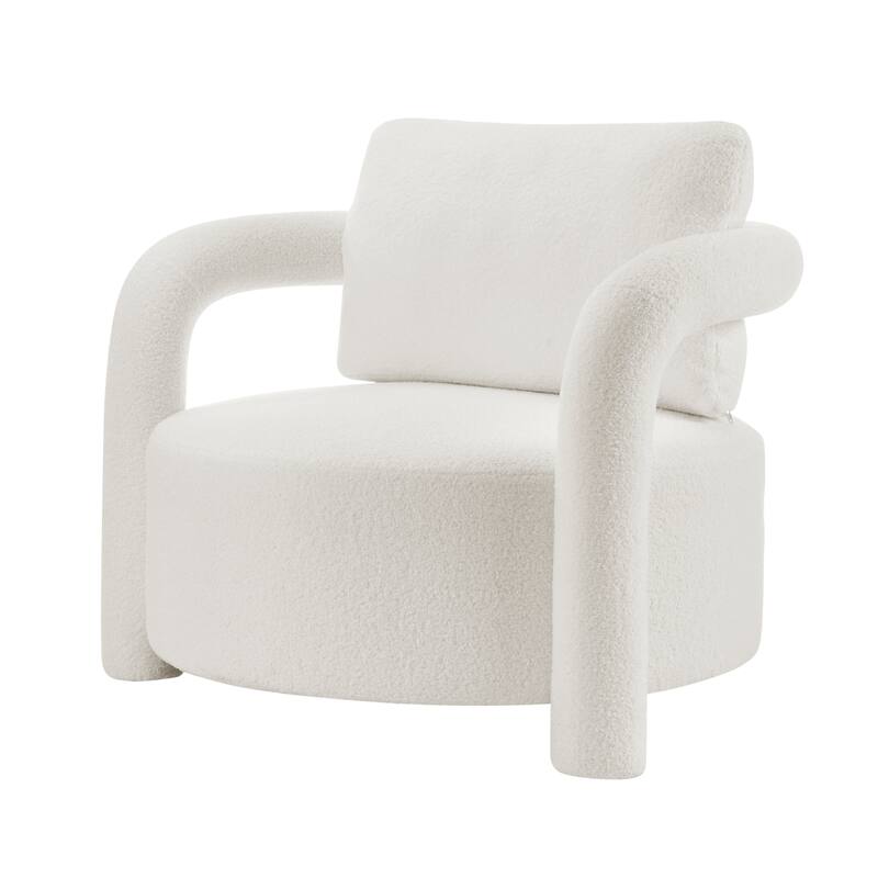NPD Furniture Maisie Faux Shearling Accent Arm Chair - Wilmont White