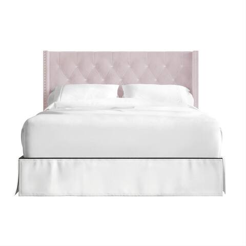CraftPorch Luxurious Velvet Wingback Tufted Upholstered Bed