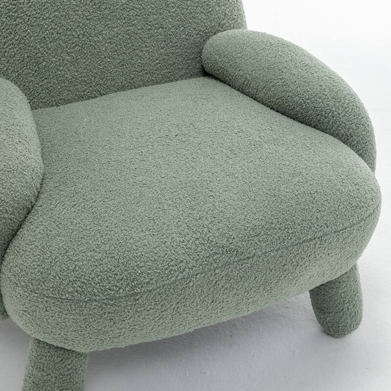 SEYNAR Modern Faux Sherpa Upolstered High Back Armless Accent Chair Set of 2