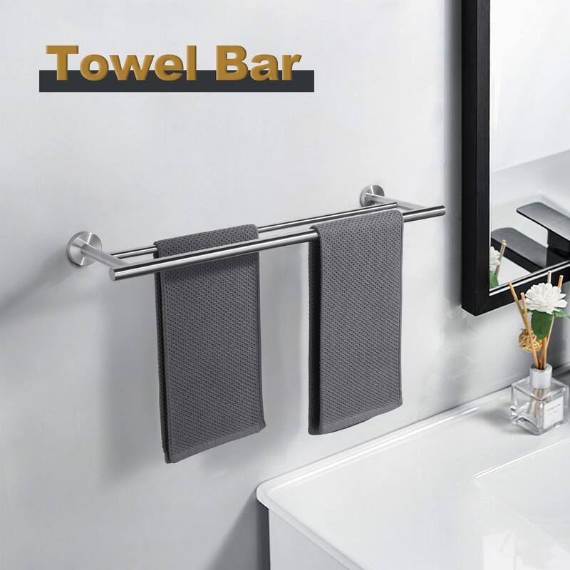 WOWOW Wall Mounted Stainless Steel Double Towel Bar