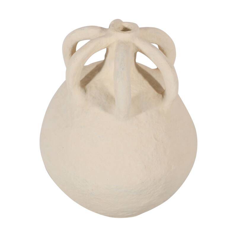 Paper Mache Vase Dia 15.8" & H 19.8" - OFF-WHITE