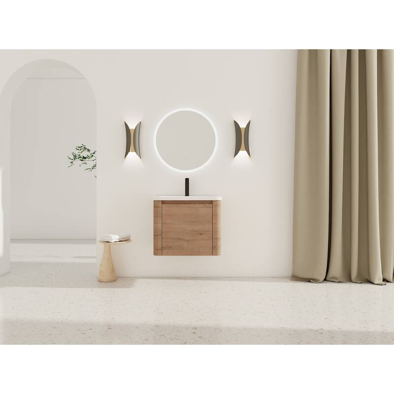 Wall-Mounted Bathroom Vanity with Ceramic Sink