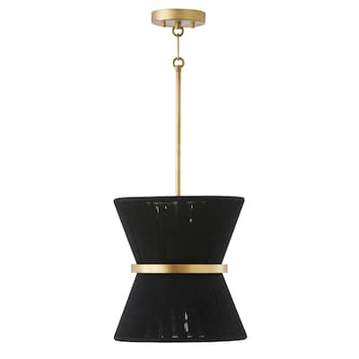 Cecilia 12" 1-light Patinaed Brass/ Tapered String Pendant