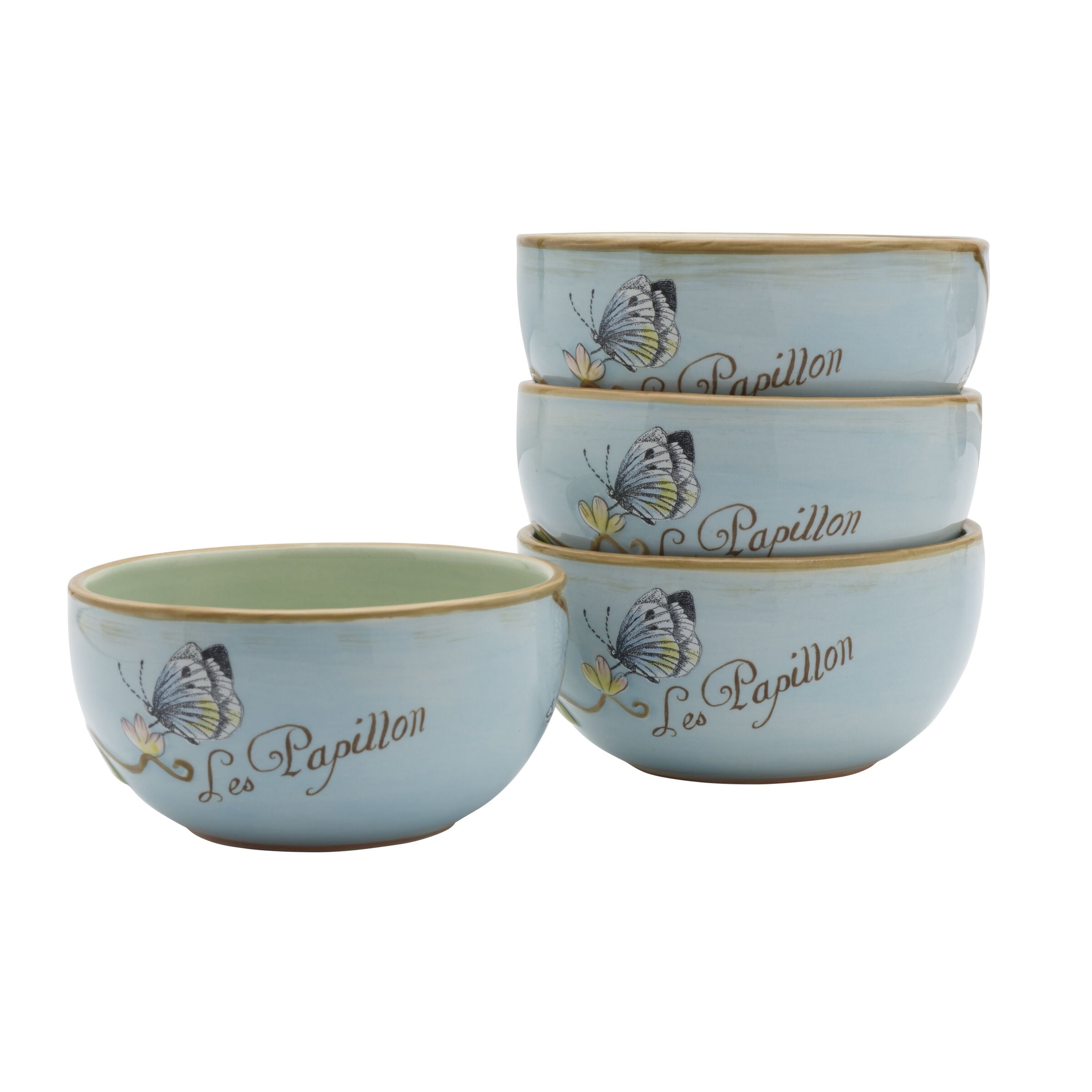 Fitz and Floyd Toulouse Small Bowls, Set of 4, Blue