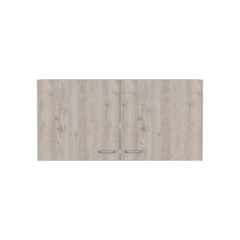 Wall Cabinet Toran, Two Shelves, Double Door, White / Light Gray Finish,High quality and durable