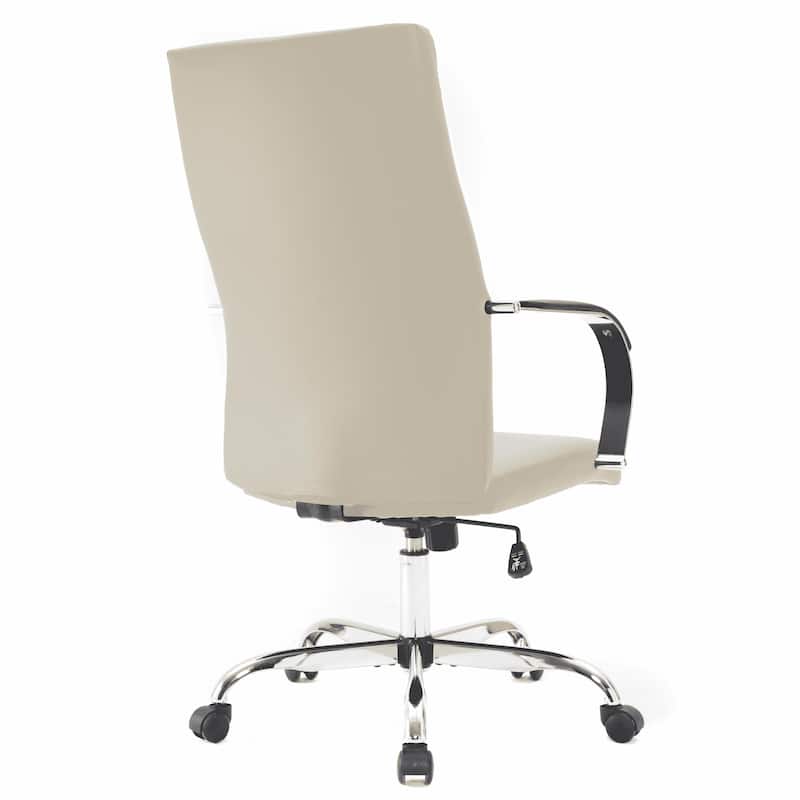 Sonora Ergonomic High Back Leather Office Chair with Lumbar Support, Adjustable Height, Tilt Lock, Chrome Frame & Swivel Casters