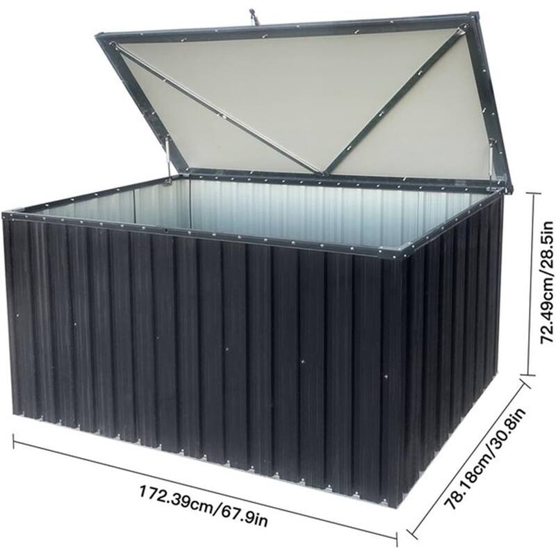 Outdoor Deck Box,Waterproof Lockable Metal Storage Container for Patio Cushions Gardening Tools and Pool Toys