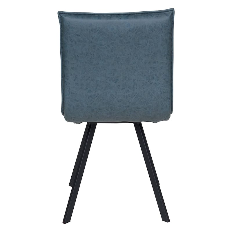 Wesley Modern Leather Dining Chair With Metal Legs Set of 4 by LeisureMod