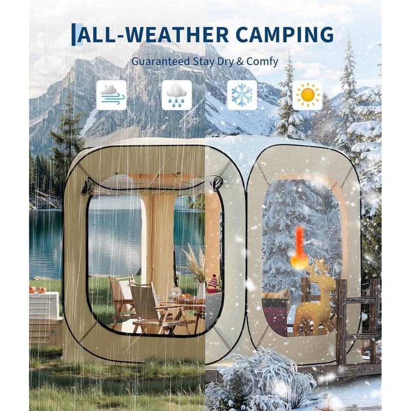 Outdoor 6x6 FT Instant Pop Up Canopy Tent for Patio, Backyard, Deck - N/A