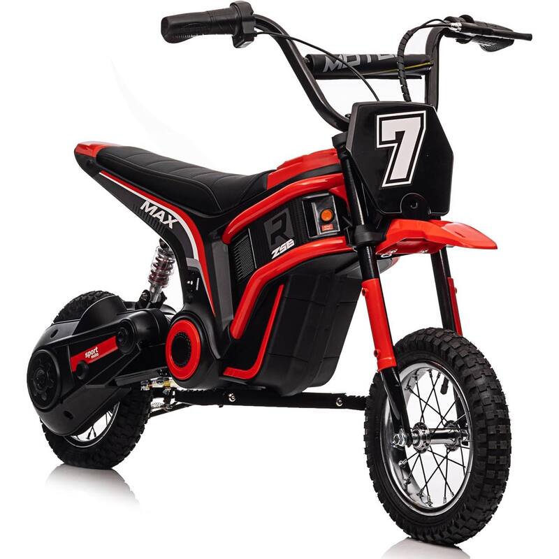 Electric 2-Speed Modes Kids Dirt Bike Toy Motorcycle for Kids Best Gifts - Red