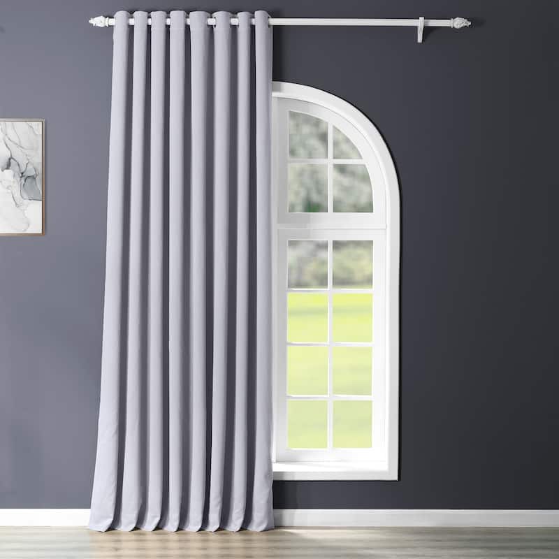 Exclusive Fabrics Extra Wide Room Darkening Grommet Curtain 120 Inch (1 Panel) - Fog Grey