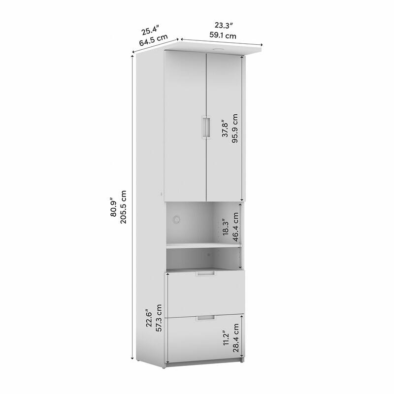Lumina 24W Tall Storage Cabinet with Doors and Drawers by Bestar
