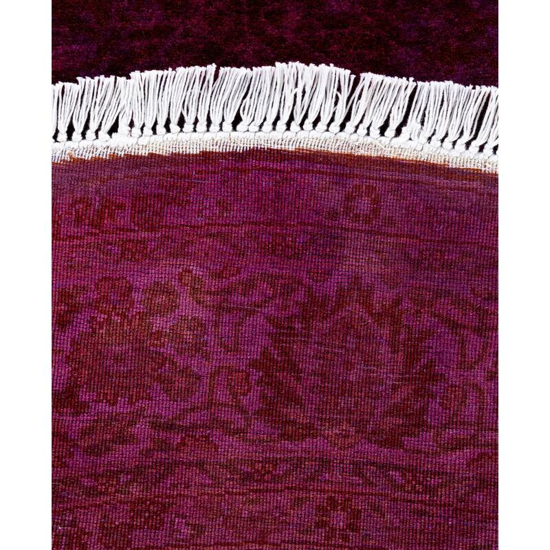Overdyed One-of-a-Kind Hand-Knotted Area Rug - Purple - 4' 1" x 4' 1"