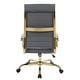 preview thumbnail 39 of 49, LeisureMod Benmar High-Back Leather Office Chair W/ Gold Frame