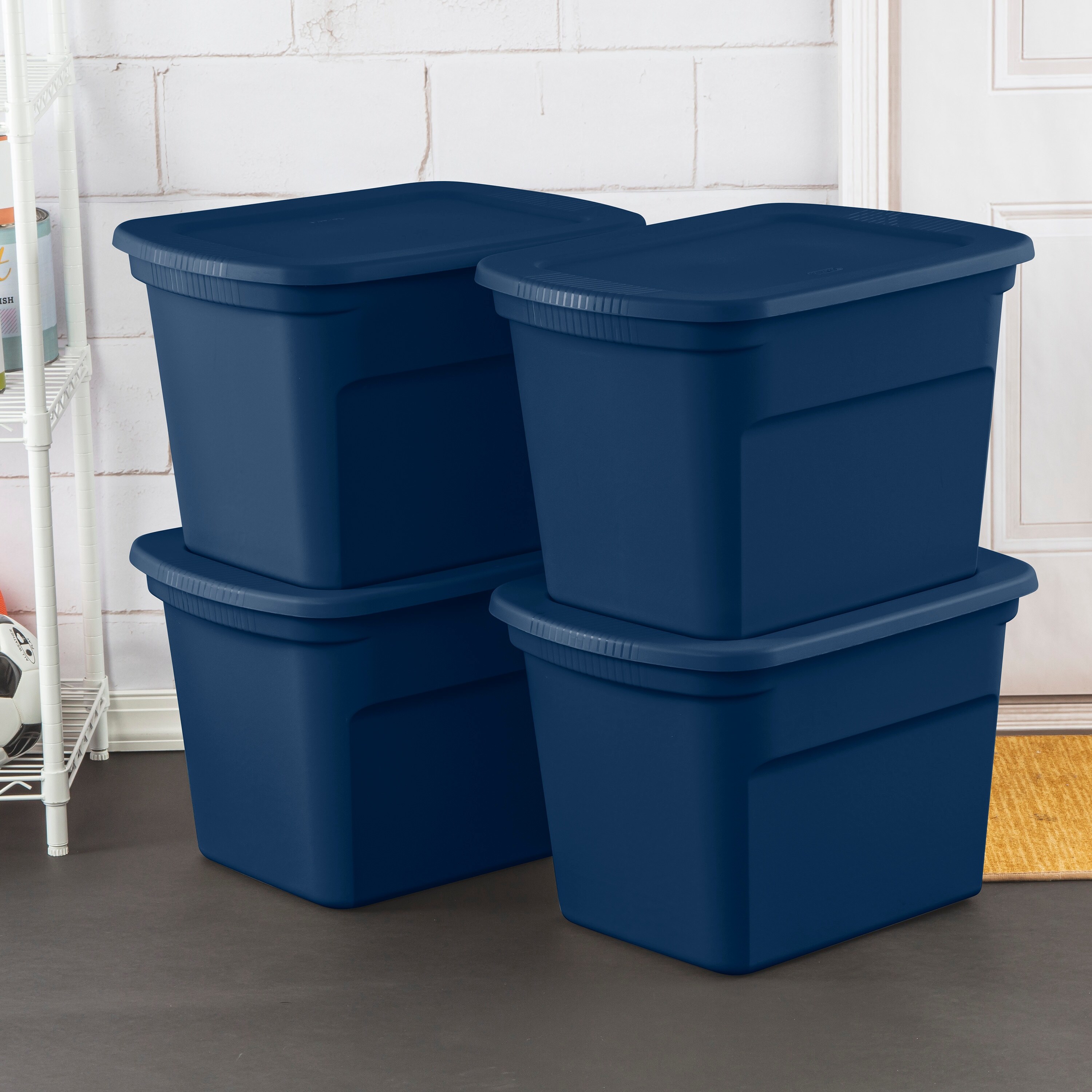 Sterilite Classic Lidded Stackable 18 Gal Storage Tote Container, Blue, 24  Pack - 23.5 x 18.4 x 16.2 in - Bed Bath & Beyond - 36057312