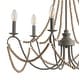 preview thumbnail 8 of 10, Orbit 6-Light 27" Adjustable Greige Metal/Wood Bead LED Chandelier, Grey/Natural by JONATHAN Y