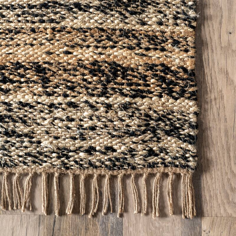 Nuloom Julane Striped Jute Tassel Area Rug