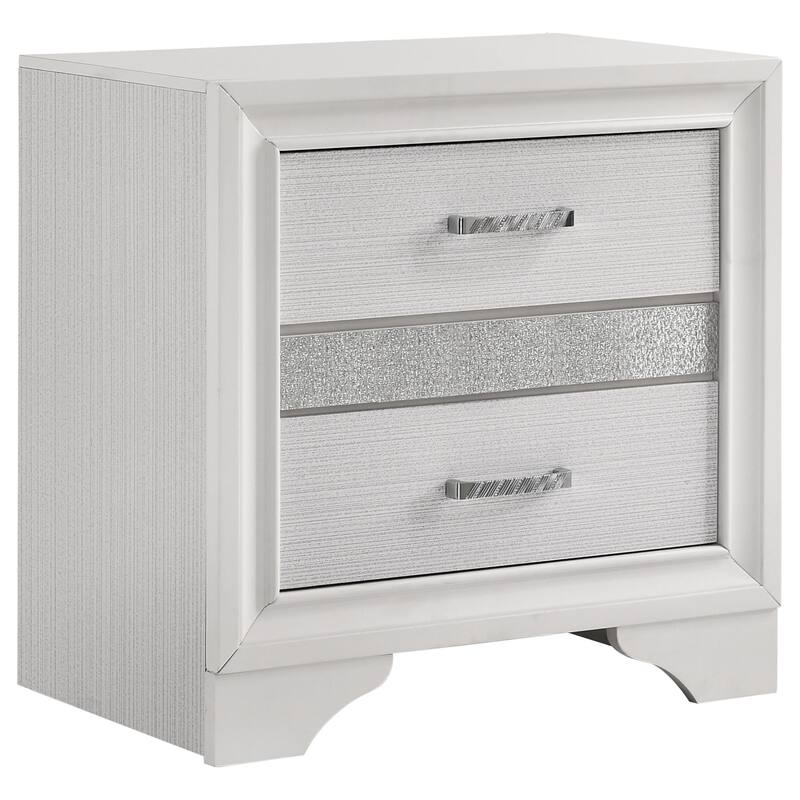 Miranda 4-Piece Storage Bedroom Set with Glittering Stripes