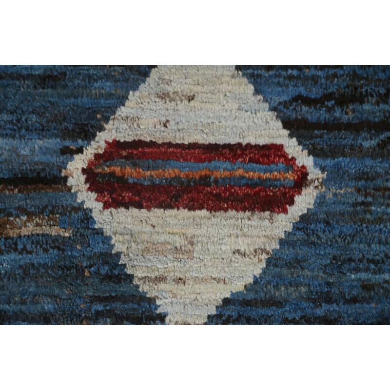 Tribal Geometric Moroccan Oriental Wool Area Rug Hand-knotted Carpet - 7'9" x 9'8"