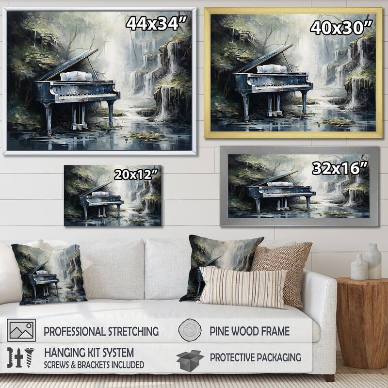 Designart "Piano Keyboard Cascade " Piano Wall Art