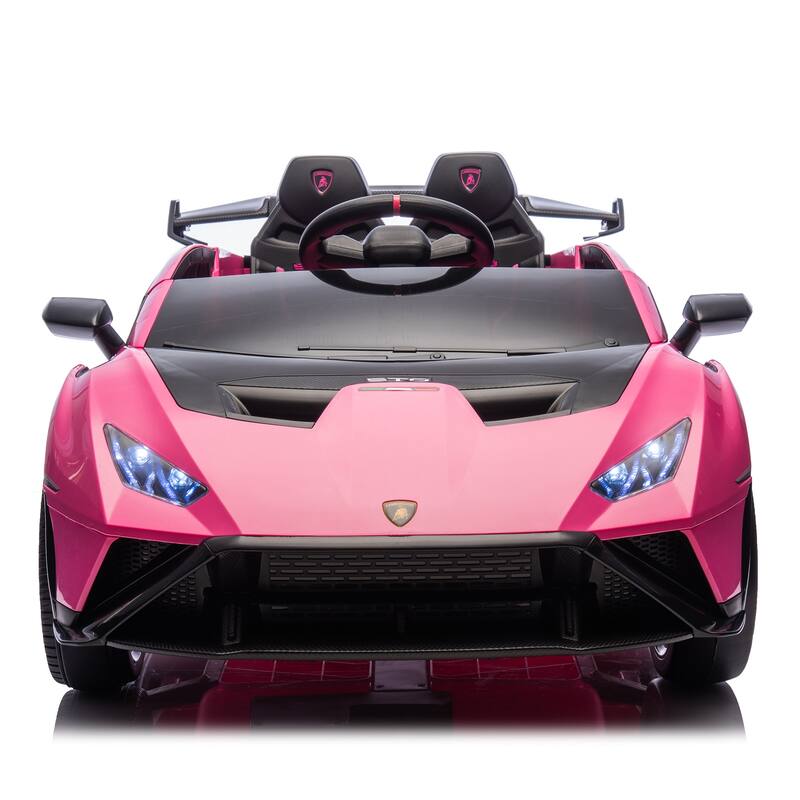 Lamborghini Huracan Sto 24V Kids Electric Ride-On Drift Car:Speeds 1.86-5.59 MPH,Ages 3-8, Foam Front Wheels,Drift Feature