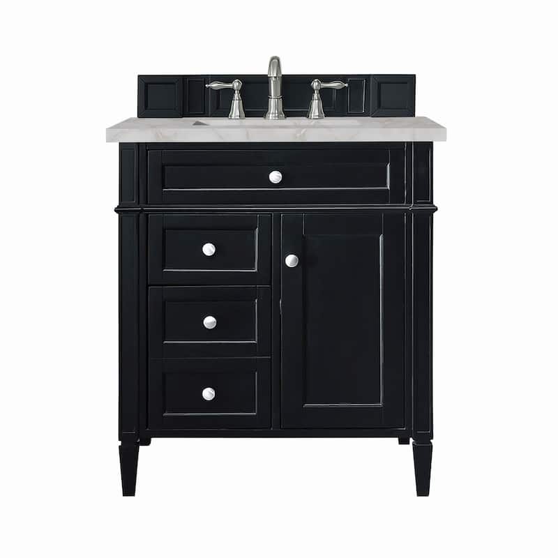 James Martin Vanities 650-V30-3VSL Brittany 30" Single Basin Poplar - Black Onyx
