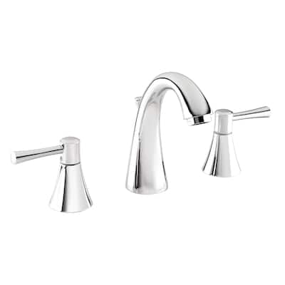 Belanger Two Handle Widespread Bathroom Faucet, Polished Chrome
