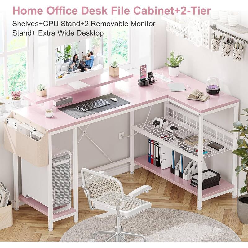 Small Gaming Desk with Power Outlets