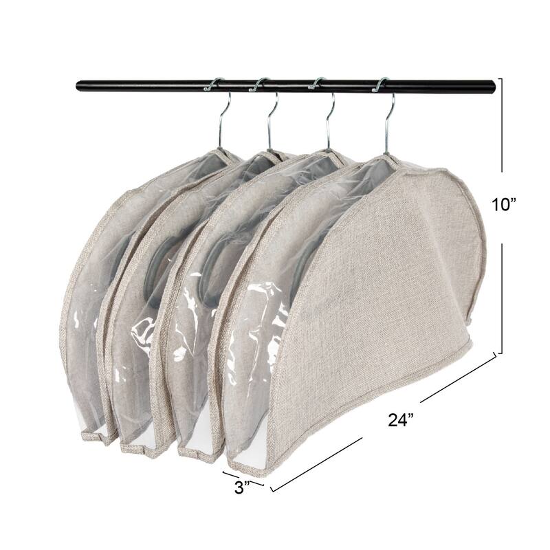 Household Essentials Hanging Garment Shoulder Dust Covers for Closet - 24.0"L x 3.0"W x 10.0"H