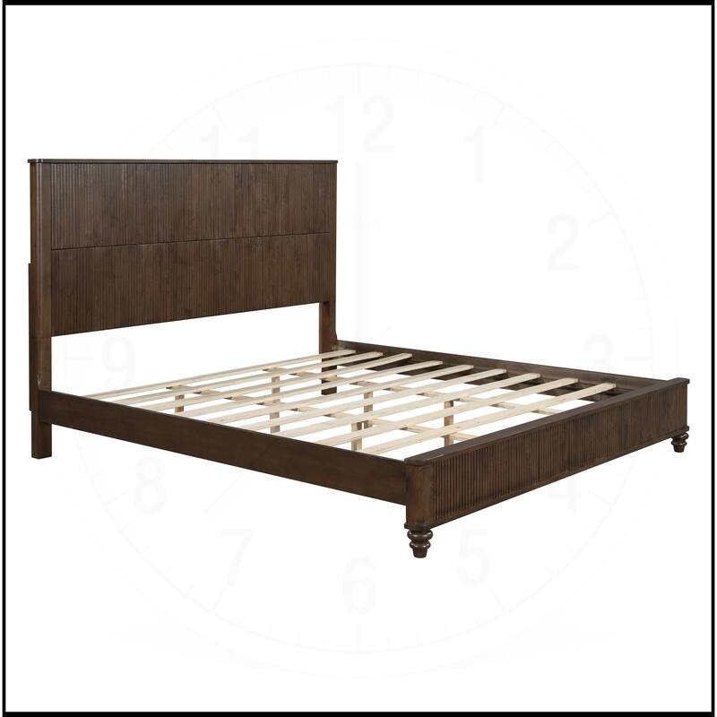 Solid Wood Bed Frame with Headboard