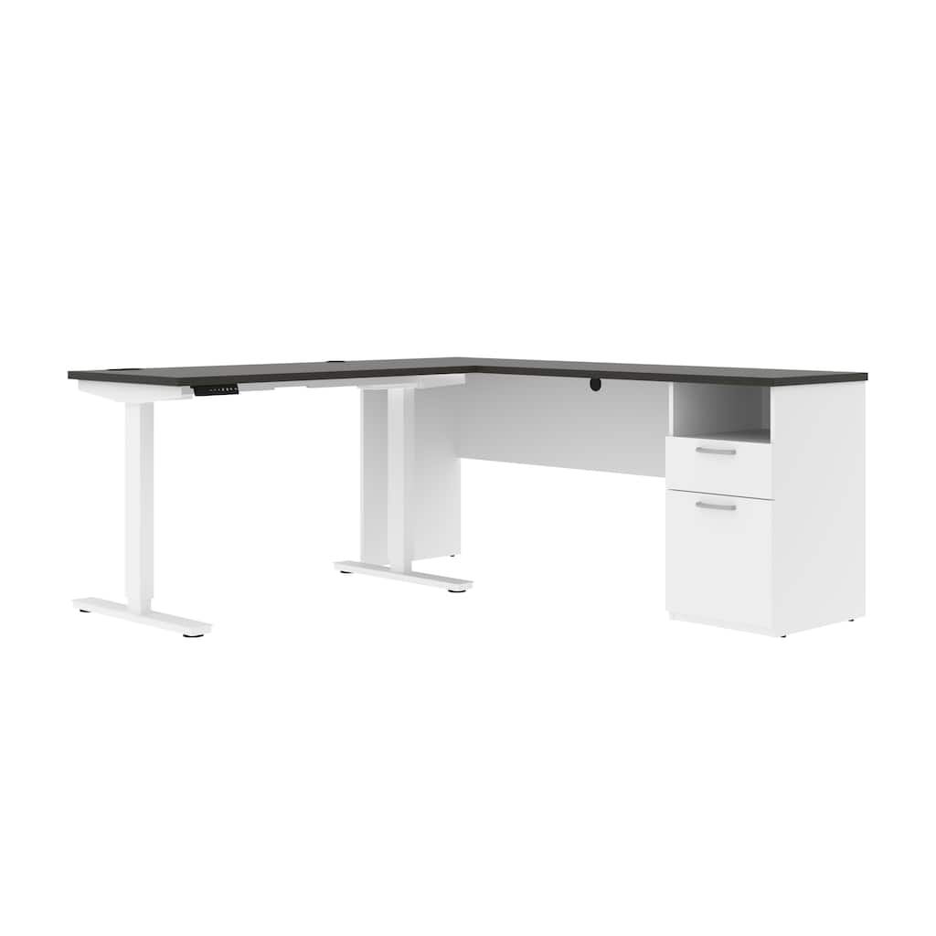 Upstand 72W L-Shaped Electric Standing Desk by Bestar