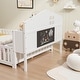 preview thumbnail 35 of 40, Full Size Wood Floor Bed w/ Bookcases ,Guard Rails,Storage Headboards