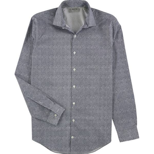 Kenneth Cole Mens Slim Fit Button Up Dress Shirt, Blue, 15" Neck 32"-33"  Sleeve - Bed Bath & Beyond - 41864423