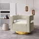 preview thumbnail 31 of 114, HULALA HOME Carisa Modern Upholstered Swivel Open-Back Barrel Chair with Golden Base Set of 1 - Tan